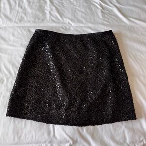 J. Crew Black Sequin Mini Skirt